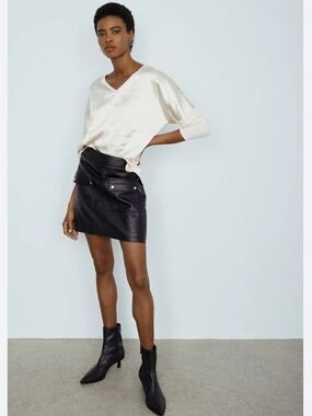 Melissa Nepton Damia Faux Leather Skirt S